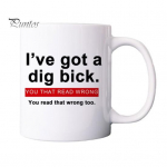 Keraamiline kohvikruus Naljakas uudsus tass tee jaoks kuuma &scaron;okolaad V&auml;ljenda oma m&auml;ngulist k&uuml;lge. valge