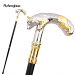 Kuldne valge hundi jalutuskepp mood Dekoratiivne jalutuskepp Gentleman Elegantne Cosplay jalutuskepi nupp Crosier 90cm
