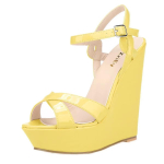 Naiste sandaalid seksikad avatud varbaga pahkluu rihmaga platvorm kiilkontsaga 14cm &uuml;lik&otilde;rged kontsad Gladiaator daamide pandlaga elegantsed suvised kingad 42 kollane