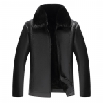 Talvine paksenenud ja sametine soe karusnahast krae Keskealine l&uuml;hike PU-jakk Nahkjakk Meeste jope Keskealistele ja eakatele vabaaja isar&otilde;ivad M