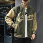 Tide Br&auml;nd Ameerika Retro Suede Jakk Meeste Lahtine Suur Suurus Kontrastv&auml;rvi Splaissimine Pesapallijakk Tide M