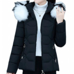 Uus moodne karusnahast kaelarihm, soe kapuutsiga naiste sulejope naiste talveulejope naiste parker L must