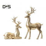 2 tk Paari P&otilde;hjap&otilde;drakuju Seisev Lamav Hirvekuju Vaik P&otilde;der Skulptuur J&otilde;ulud Kodu Kontor Raamaturiiul Lauaplaadi Dekoratsioon Ornament A