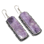 Natural Lepidolite Gemstone 925 Sterling Silver Jewelry Earring 2.72 p4r48
