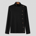 INCERUN Meeste Turtleneck Undershirts Pikad varrukad Skinny Tops T-s&auml;rgid must