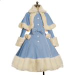 Naiste Mood Pikkade Varrukatega Karusnahast Mantlid Vintage Gooti Viktoriaanlik Magus Vibu Lolita Kleit S&uuml;gis Talv Soe Rev&auml;&auml;riga Kleit Mantel Fantaasia Cosplay Kost&uuml;&uuml;m XL sinine