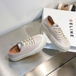 Ehtsast nahast naiste platvormtennised kevad-suve vabaaja spordijalatsid vulkaniseeritud paksu tallaga rula jaoks 40 kollane