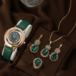 Naiste kvartsist kellas&otilde;rmus kaelakee k&otilde;rvar&otilde;ngas kivist k&auml;ekellad