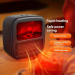 V&auml;ike kiirsoojendusega k&uuml;ttekeha koos ventilaatoriga, 3D s&ouml;e imitatsioon, kodus lauaarvuti PTC elektrisoojendi, kiire soojendus, vaikne ja unes&otilde;bralik &ndash; kontorisse Imitation 3D charcoal fire must
