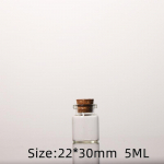 V&auml;ikesed l&auml;bipaistvast klaaspudelid korgikorgiga Pisikesed viaalid Purgid Konteinerid S&otilde;num Pulmad Soovid Ehted Soosib Pudeli Kingitus