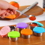 6 tk 304 roostevabast terasest silikoonkaasega kastmekupp, kastmekupp, v&auml;listingimustes kaasaskantav, tomat, salatikaste, dipik&uuml;vett 6pcs