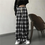 Uued t&auml;nava mustvalged ruudulised p&uuml;ksid Naiste vabaaja vabad laiad p&uuml;ksid Retro noorte sirge s&auml;&auml;rega p&uuml;ksid Hip-hop tudengikleit S
