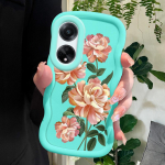 V&auml;rvitud muster Big Wave Edge pehme silikoon materjal Macaron telefoni &uuml;mbris p&otilde;rutuskindel kaitsev kummist &uuml;mbris OPPO Reno Realme jaoks OPPO A18 roosa