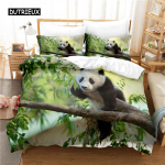 Armas Panda voodipesukomplekt Tekikottide komplekt 3D voodipesu Digitr&uuml;kiga voodipesu Queen-suurusega voodipesukomplekt Moekujundus EU single(135x200cm)