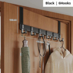 Hooks Over The Door 6 Hooks Home Bathroom Organizer Rack Clothes Coat Hat Towel Hanger Bathroom Kitchen Accessories Door Hang