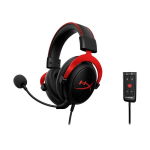 HyperX Cloud II M&auml;ngupeakomplekt, 7.1 ruumiline heli, USB helikaardiga, Eemaldatav mikrofon, T&ouml;&ouml;tab arvuti, PS4/5, Xboxiga, Juhtmega peakomplekt m&auml;ngijale CS/Valorant punane/must
