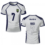 Suvine Meeste Sinine Lukk Anime Jalgpalli Jersey T-s&auml;rk Naiste &Uuml;markaelusega Sporditopsid Laste vabaaja l&uuml;hikeste varrukatega T-s&auml;rk S