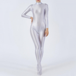 Naiste klubi tantsuetenduse kost&uuml;&uuml;m Skinny Jumpsuit Full Body Bodystocking Rash Guard sukeldumiseks Surfamine Jooga Poletants M valge