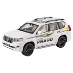 1/18 Toyota Prado Land Cruiser Maastur Sulamist Autoplaat Diecasts Metallist M&auml;nguasi Maastikus&otilde;idukid Autoplaat Heli ja Valgus Laste Kingitus valge