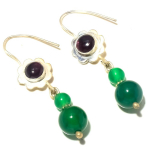 Green Onyx Black Onyx Gemstone Handmade Unique Gift Earrings Jewelry 2.1 v2c56