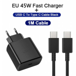 45 W PD laadija Samsung Galaxy S25 S24 S23 S22 Ultra Note 10+ 5G USB C mobiiltelefoni C-t&uuml;&uuml;pi kiire kiirlaadimise seinaadapter EU must