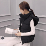 Varrukateta Seiskrae Kaldus taskud T&otilde;mblukuga Vest Mantel Naiste Talvine Eemaldatav M&uuml;ts Soe Puuvillane Polsterdatud vest &uuml;ler&otilde;ivad L