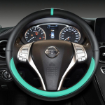 for Nissan March Micra K10 K11 K12 K13 K14 PU Leather Car Steering Wheel Cover Fast Shipping Auto Accessories O Shape Green