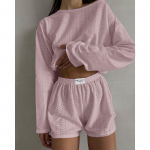 Naiste Mood Sale Pajama Komplekt Kaheosaline &Uuml;likond &Ouml;&ouml;riided Koduriietus &Uuml;hev&auml;rviline Pidžaama Daamidele Pijama Koduriietus Pehmed Vabaaja &Ouml;&ouml;riided L roosa