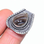 Natural Banded Agate Gemstone 925 Sterling Silver Jewelry Ring Size 6.5 k5k76