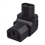 IEC320 C8&ndash;C13 toitejuhtme adapter PVC konstruktsioon, isane ja emane &uuml;lespoole painutatud lihtsaks &uuml;hendamiseks JD46