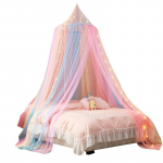 &Uuml;he uksega s&auml;&auml;sev&otilde;rk voodikuppel vikerkaarev&auml;rviline disain v&otilde;rk hingav t&auml;ielikult suletud s&auml;&auml;sevastane voodikate kardin Bed Curtain +Led Light
