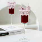 Creative Pink Bow Champagne Tall Wine Glasses Sparkling Wine Glasses For Family Party Holiday And Wedding