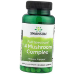 Seenekompleks immuunsusele, Full Spectrum 14 Mushroom Complex, Swanson 60kaps (71280154) 60vcaps