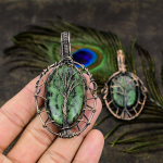 Ruby in Zoisite Handmade Copper Wire Wrap Jewelry Pendant 3.31 K2u65