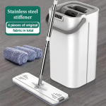 Mopid &auml;mbriga Paksendatud mop Selge vee eraldamine Laisk, k&auml;tepesuvaba, pigistatav Automaatne vee&auml;rastushari p&otilde;randapuhastusmopp B 4PCS