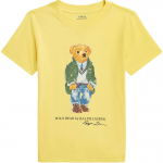 Polo Ralph Lauren Karu Kirjatr&uuml;kiga &Uuml;mmarguse Kaelusega L&uuml;hikeste Varrukatega T-s&auml;rk Laste Topp Kollane 323853828-031 M