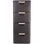 CURVER Regał Z 4 szufladami szafka Komoda Łazienkowy Rattan 4X14L