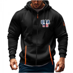 Meeste sportlik vabaaja kapuuts, kardigan, lukuga, mitme taskuga kapuuts S