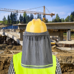 for Hard Hats, Sun Visor, Portable, Practical, with Neck Flap, Protection Construction Dark Blue 35cmx50cm