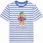 Polo Ralph Lauren triibuline &uuml;mmarguse kaelusega l&uuml;hikeste varrukatega T-s&auml;rk Laste toppi Sinine 323965904-001 L
