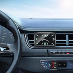 Car Interior board Clock Watch Creative Easy to Install Stylish Decoration for RV Silver Horizontal