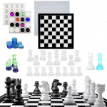 3 tk/komplekt silikoonist 3D male / malevormide komplekt, kaasaskantav t&auml;issuuruses lauam&auml;nguvorm isetegemise kunst 3D chess set