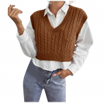 Naiste vabaaja V-kaelusega pullover s&auml;rk Collision Color varrukateta kampsun vest M