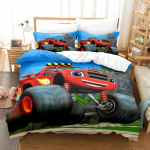 Uus Blaze Multikate Monster Masinad Voodipesukomplekt, Tekikott Voodikomplekt Tekikate Padjap&uuml;&uuml;r, Kuningas Kuninganna &Uuml;heinimese Suurus Poistele T&uuml;drukutele T&auml;iskasvanutele 150x200cm 3pcs