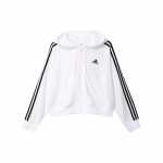 Adidas kolme triibuga kapuutsiga spordijakk Naiste jakid Valge IK8387 L