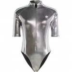 Adidas Originals Adylenium Hooaeg 2 Bodysuit Logo L&uuml;hike varrukas Poollukuga Liibuv Kolmnurkne Bodysuit Naiste bodysuit H&otilde;bedane JM9257 2XS