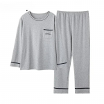 Puuvillane pidžaamakomplekt Elegantne minimalistlik stiil Pijamas Pluss suurus Homsuit poisile S&uuml;gis Talv Meeste vabaaja hommikumantel L