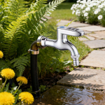 Outdoor Faucet 1/2 inch Male Inlet with Combination Lock Upgraded Large Lockable Handle for Quick