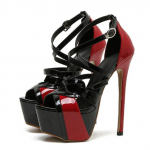 Seksikad Peep Toe &Auml;&auml;rmiselt K&otilde;rged Kontsad Naiste Sandaalid Pidu Pulmad Bankett Stiletto Kingad Mood Pandlaga Rihm Platvorm Pumbad 37 must