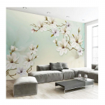 Seinapaber Moodne Lihtne 3D Magnoolialill Seinamaaling Elutuba TV Diivan Magamistuba Kodu Kaunistus 200 cm(W) x 140 cm(H)